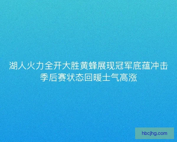 湖人火力全开大胜黄蜂展现冠军底蕴冲击季后赛状态回暖士气高涨